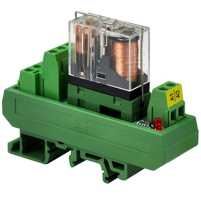 Electronics-Salon AC/DC 12V Slim DIN Rail Mount 5Amp DPDT Power Relay Interface Module, G2R-2 12V. - Image 2
