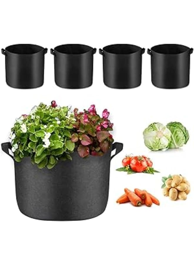 DUDUBON 5-Pack 5 Gallon Grow Bags Non-Woven Fabric Pots with Strap Handles Heavy Duty Thickened Cloth Planter Felt Garden Planting Bag - Image 1