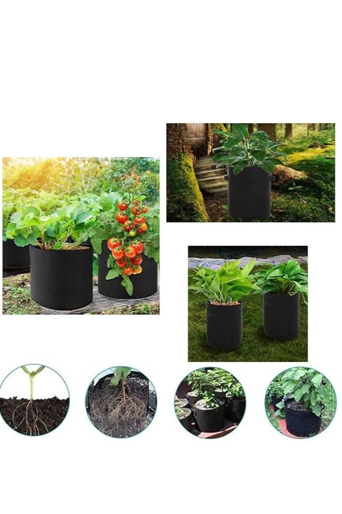 DUDUBON 5-Pack 5 Gallon Grow Bags Non-Woven Fabric Pots with Strap Handles Heavy Duty Thickened Cloth Planter Felt Garden Planting Bag - Image 2