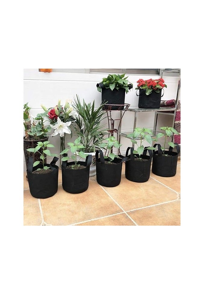 DUDUBON 5-Pack 5 Gallon Grow Bags Non-Woven Fabric Pots with Strap Handles Heavy Duty Thickened Cloth Planter Felt Garden Planting Bag - Image 4