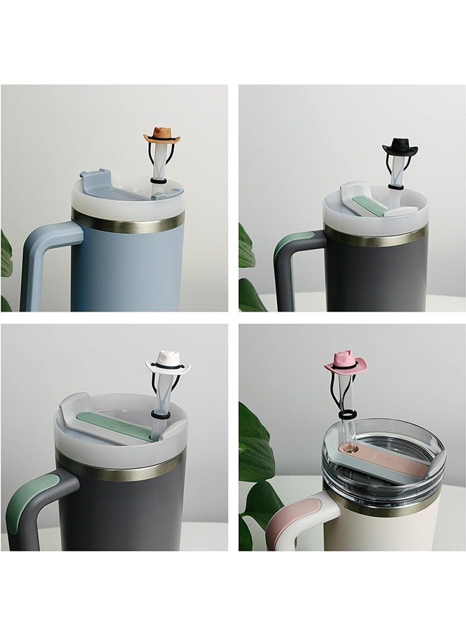 Stanley 4 Pack Silicone Cowboy Hat Straw Covers Cap Compatible with  Cup 30 40 oz, Cute Funny Tumbler Straw Topper Accessories for Man  Woman Gift - Image 3