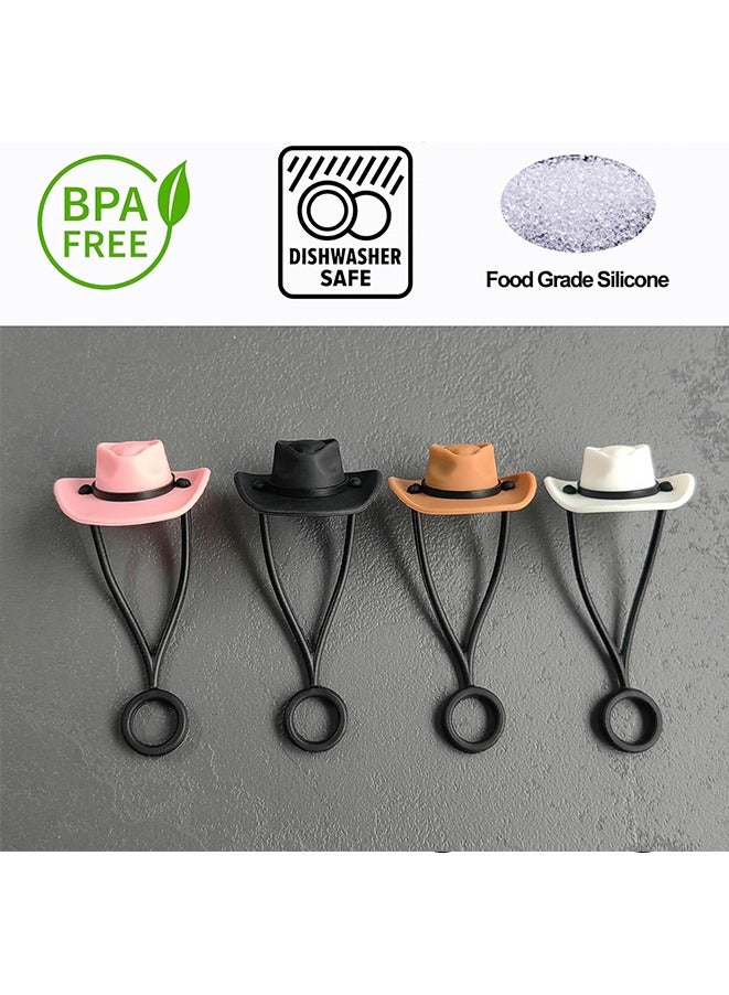 Stanley 4 Pack Silicone Cowboy Hat Straw Covers Cap Compatible with  Cup 30 40 oz, Cute Funny Tumbler Straw Topper Accessories for Man  Woman Gift - Image 2