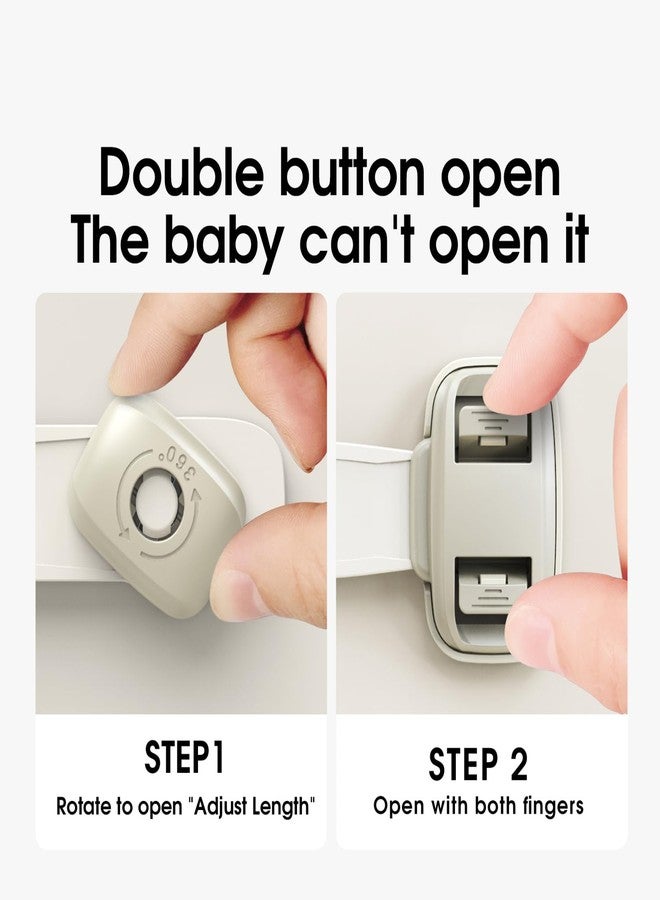 iLulala Child Safety Fridge Locks, 3pcs Adjustable Refrigerator Door Lock, Child Proof Safety Cabinet Lock with Strong 3M Adhesives for Cabinets and Drawers, Multi-Purpose for Furniture Toilet Seats Ovens. - Image 3
