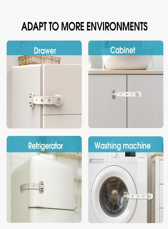 iLulala Child Safety Fridge Locks, 3pcs Adjustable Refrigerator Door Lock, Child Proof Safety Cabinet Lock with Strong 3M Adhesives for Cabinets and Drawers, Multi-Purpose for Furniture Toilet Seats Ovens. - Image 4