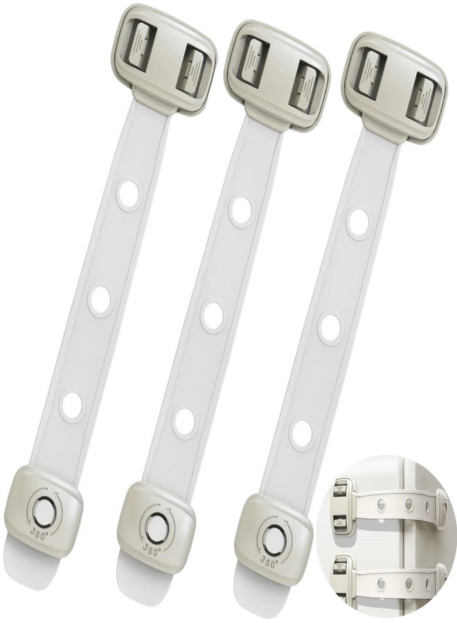 iLulala Child Safety Fridge Locks, 3pcs Adjustable Refrigerator Door Lock, Child Proof Safety Cabinet Lock with Strong 3M Adhesives for Cabinets and Drawers, Multi-Purpose for Furniture Toilet Seats Ovens. - Image 1