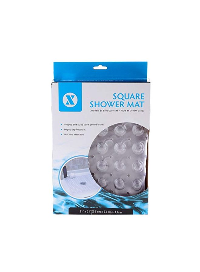 SlipX Solutions Essential Square Shower Mat, 21"x21", Grippy Textured Surface, 25% Stronger Suction Cups, Non-Slip Shower Floor Mat for Bathers of All Ages, Fits Standard Shower Stalls & Tubs, Clear - Image 4