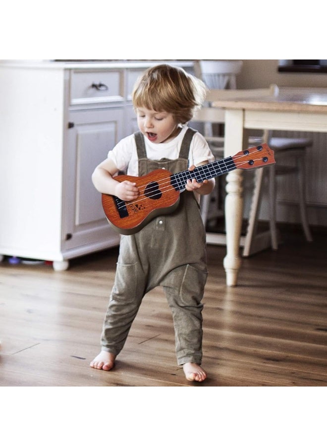 Hhobby Stars Kids Guitar Musical Toy Ukulele Classical Instrument(Brown),with Extra Harmonica 16 Holes  - Image 2
