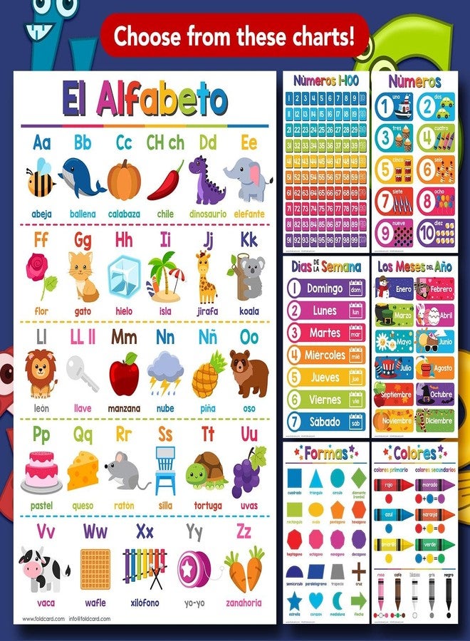 FoldCard Opuestos Spanish Chart for Preschool to Gradeschool – Opposites Educational Visual Learning Aid Wall Art Poster Decoration for Classrooms and Homes | Glossy Durable Cardstock | 11" x 17" | 5 per Pack - Image 2