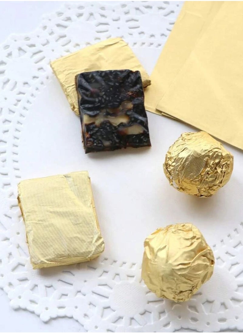 100 pieces of golden chocolate foil wrappers for wrapping chocolates and candies
