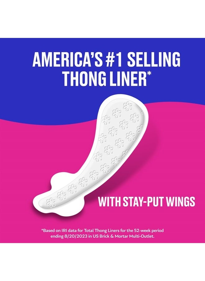 Carefree Thong Regular Liner (Pack of 1) Unscented 49 Count  - Image 3