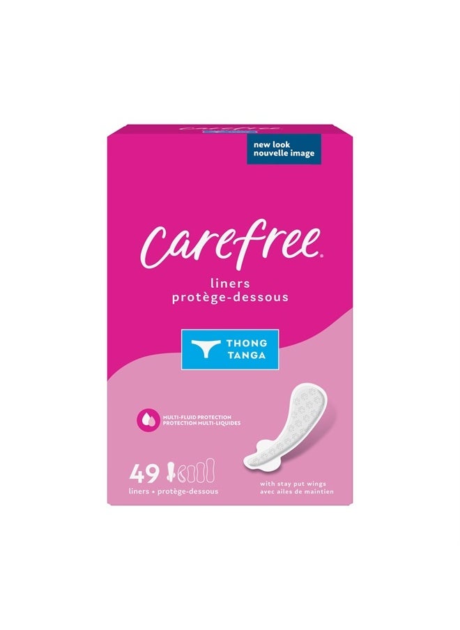 Carefree Thong Regular Liner (Pack of 1) Unscented 49 Count  - Image 1