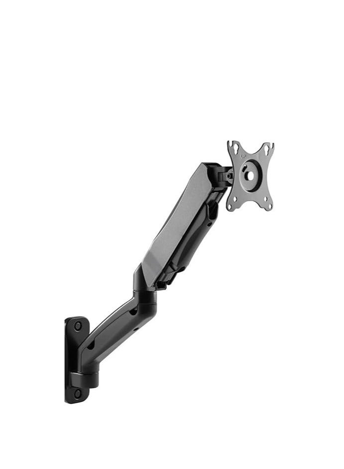 هامود حمود، حامل شاشة حائطي فردي لمكتب الشاشة، مناسب لشاشات 32 بوصة بحد أقصى، حامل شاشة قابل للتعديل بالكامل بنابض غاز يتحمل من 2.2 إلى 19.8 رطل، متوافق مع معايير VESA 75x75 مم/100x100 مم، حامل شاشة أسود - Image 1