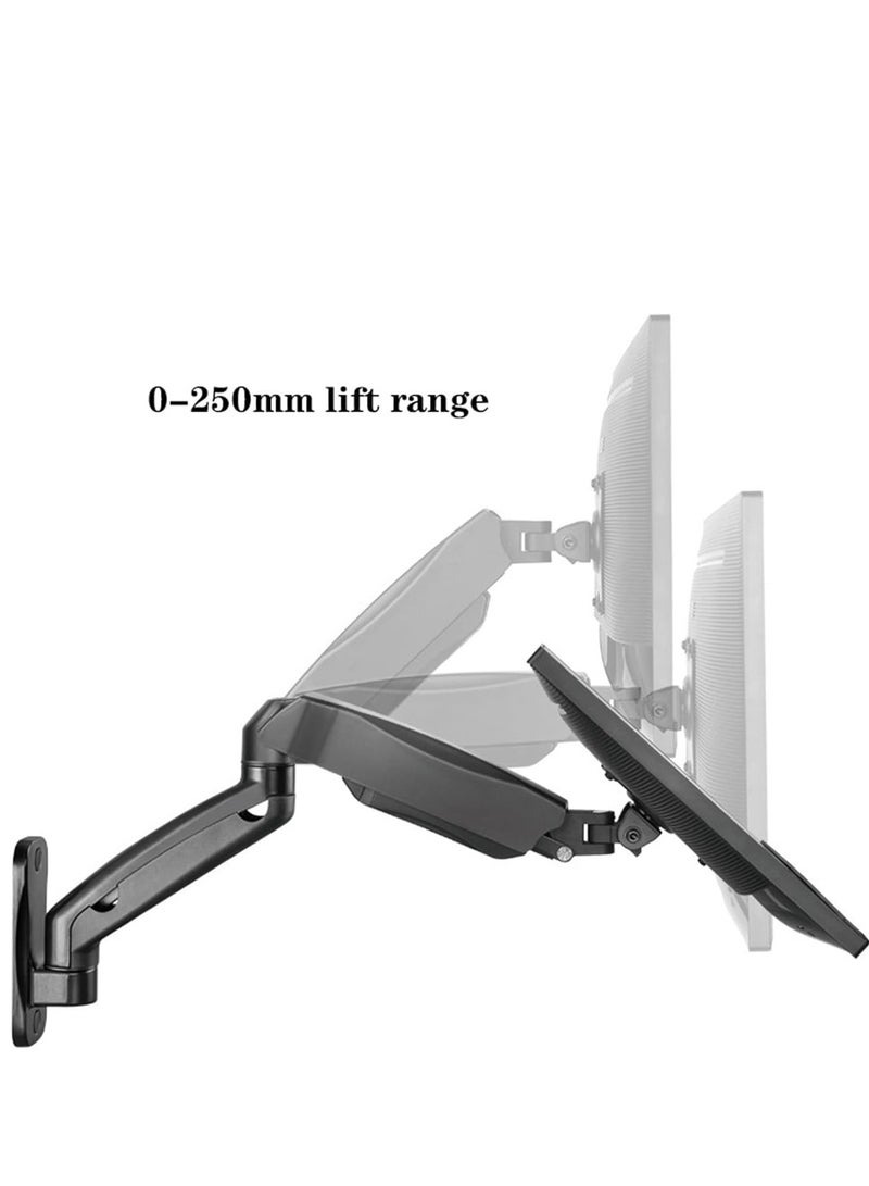 هامود حمود، حامل شاشة حائطي فردي لمكتب الشاشة، مناسب لشاشات 32 بوصة بحد أقصى، حامل شاشة قابل للتعديل بالكامل بنابض غاز يتحمل من 2.2 إلى 19.8 رطل، متوافق مع معايير VESA 75x75 مم/100x100 مم، حامل شاشة أسود - Image 3