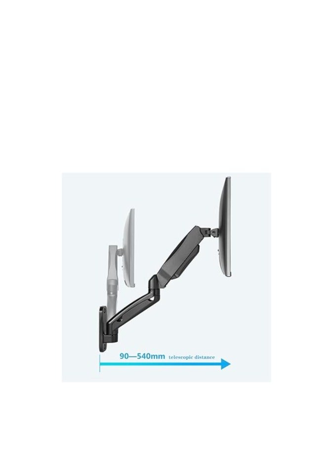 هامود حمود، حامل شاشة حائطي فردي لمكتب الشاشة، مناسب لشاشات 32 بوصة بحد أقصى، حامل شاشة قابل للتعديل بالكامل بنابض غاز يتحمل من 2.2 إلى 19.8 رطل، متوافق مع معايير VESA 75x75 مم/100x100 مم، حامل شاشة أسود - Image 4