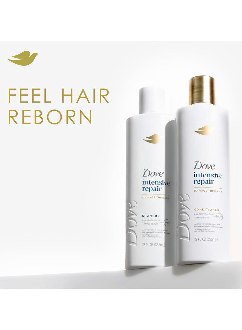 Dove Dove Strengthening Shampoo and Conditioner for Damaged Hair Intensive Repair Dry Hair Shampoo and Deep Conditioner Fromulas with Keratin Actives 12 oz,1 Count (Pack of 2)  - Image 2