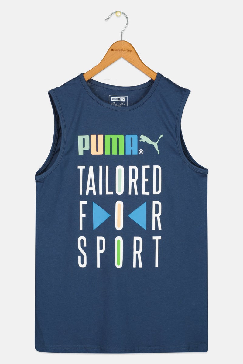 PUMA Kids Boy Sportswear Fit Sleeveless Outdoor T-shirt, Slate Blue - Image 1