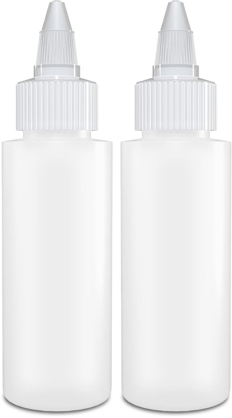 BRIGHTFROM Twist Top Applicator Bottles Squeeze 2 OZ Empty Plastic Bottles Refillable OpenClose Nozzle  Multi Purpose Pack of 2 - Image 1
