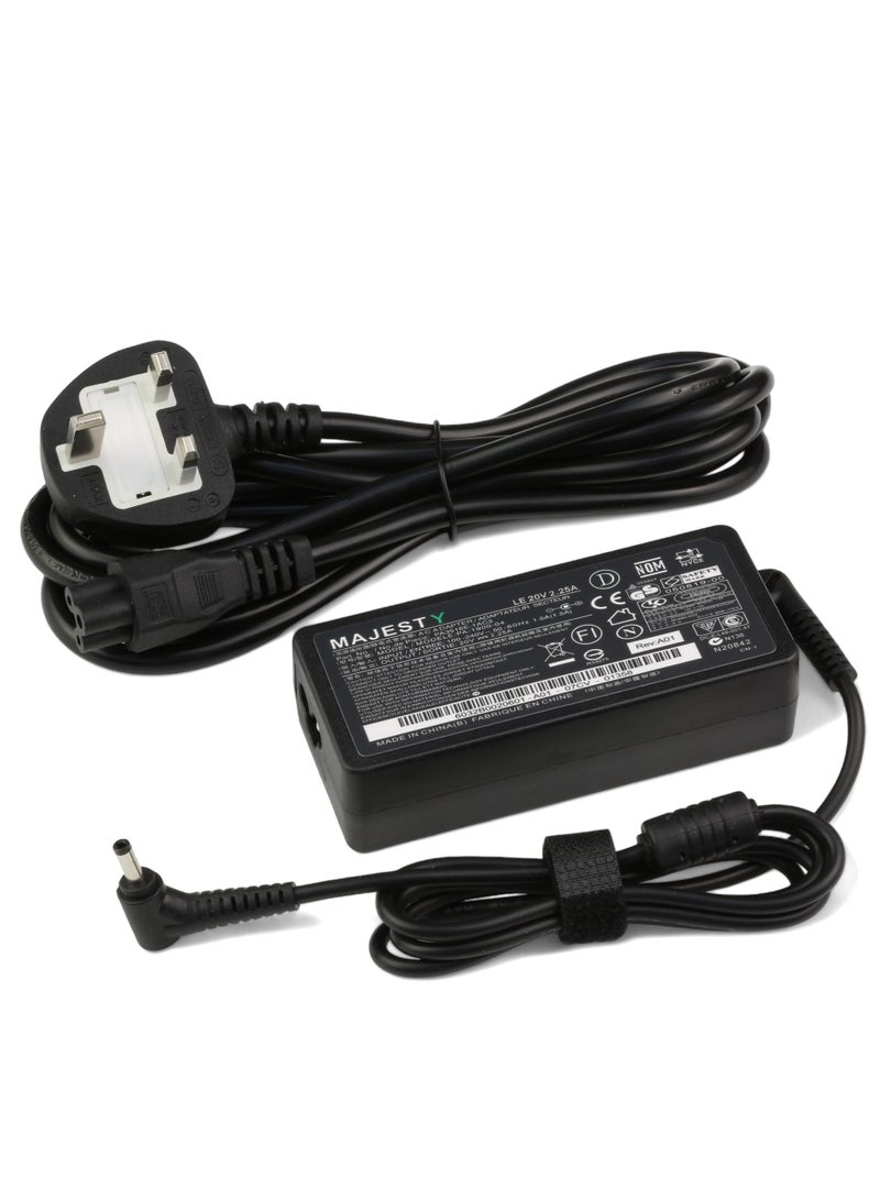Majeste Notebook Adapter 45W 20V 2.25A Compatible with Lenovo Ideapad 100 110 110s 120s 310 320 320s 510 510s 710s 720s Yoga 710 11 14 15 Flex 4 5 S145 1130 1470 15IS K GX20K11838…  - Image 1