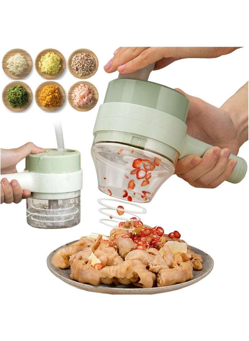 ELTRAZONE 4 in 1 Handheld Electric Vegetable Cutter Set, Vegetable Chopper, Garlic Slicer, Onion Chopper, Electric Food Chopper, Mini Food Slicer and Chopper  - Image 1
