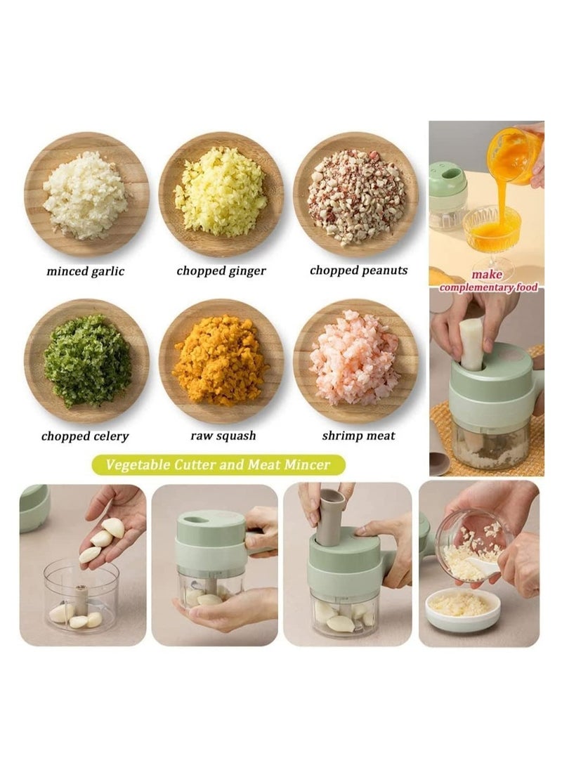 ELTRAZONE 4 in 1 Handheld Electric Vegetable Cutter Set, Vegetable Chopper, Garlic Slicer, Onion Chopper, Electric Food Chopper, Mini Food Slicer and Chopper  - Image 5