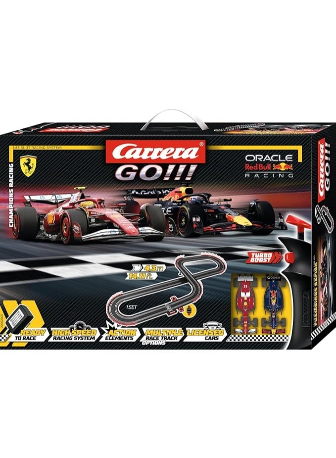 Carrera GO!!! Champion's Racing Set — Verstappen RB21 vs Hamilton SF-25 Formula 1 Slot Car Race Track for Kids (4.3m, 1:43 Scale, Battery Powered) - Image 2