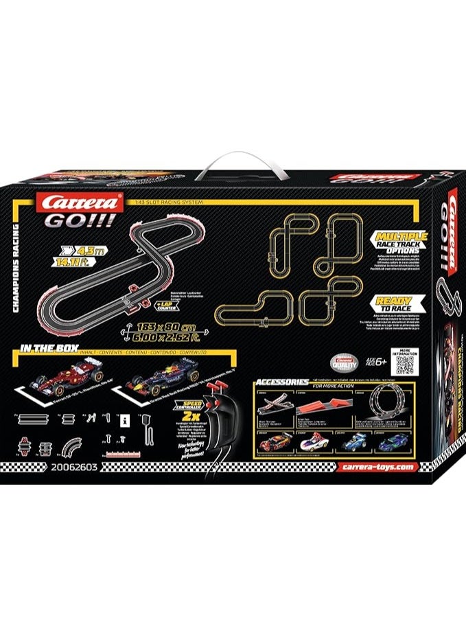 Carrera GO!!! Champion's Racing Set — Verstappen RB21 vs Hamilton SF-25 Formula 1 Slot Car Race Track for Kids (4.3m, 1:43 Scale, Battery Powered) - Image 3