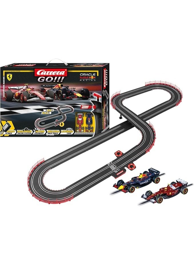 Carrera GO!!! Champion's Racing Set — Verstappen RB21 vs Hamilton SF-25 Formula 1 Slot Car Race Track for Kids (4.3m, 1:43 Scale, Battery Powered) - Image 1