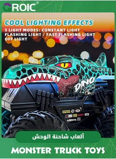 GROIC Monster Truck Toys, 2.4Ghz RC Monster Trucks for Boys, 1:20 Dinosaur Remote Controlled Car with Light & Music, Remote Control Truck with Stunt, 360° Spin, Walk Upright& Drift, RC Cars  - Image 4