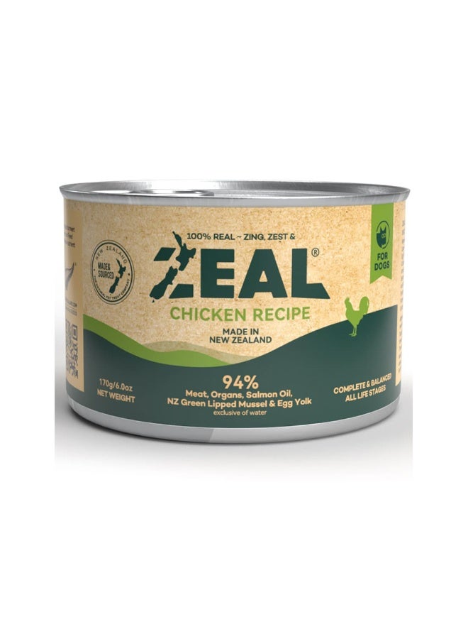 Zeal Grain Free Chicken Recipe Canned Dog Food - 170 g