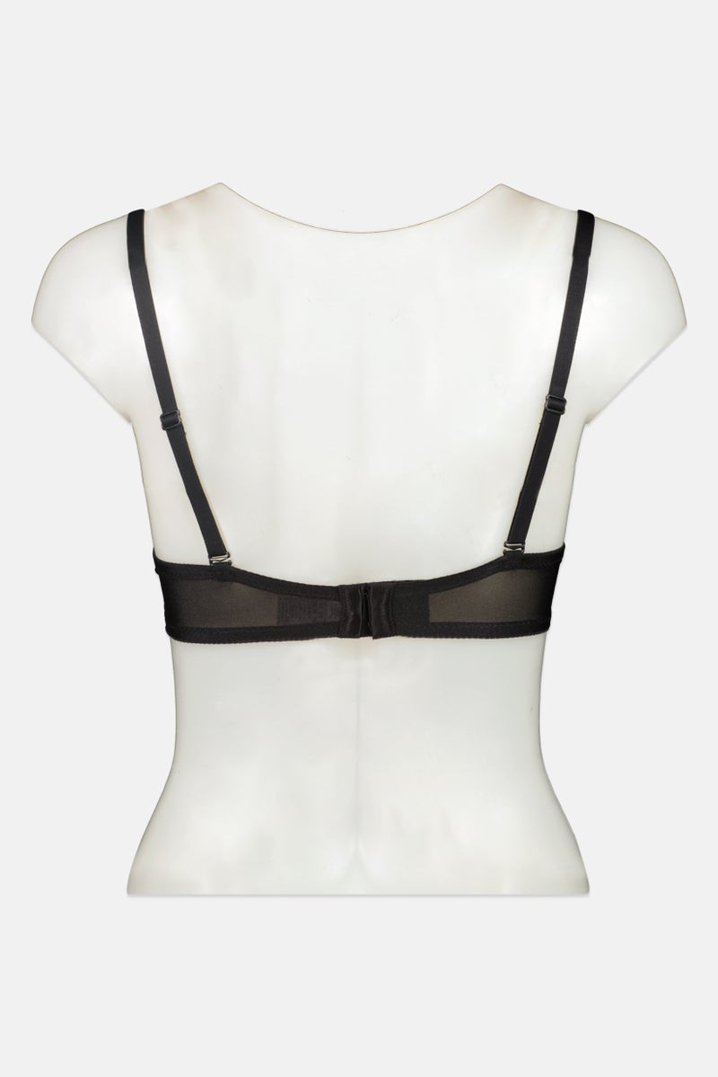 TRIUMPH Women Floral Print Padded Underwired Bra, Black - Image 3