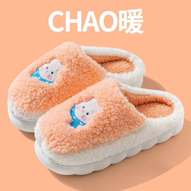 Cixi cotton slippers spring, autumn and winter women's indoor non-slip warm confinement shoes for home thick-soled home couple Men  - Image 1