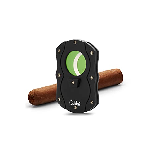 Colibri Premium Cut Cigar Cutter - Ergonomic Stainless Steel, Double Guillotine Style Spring-Loaded Straight Cut Blade, Ideal for up to 62+ Ring Gauge - Gift for Cigar Enthusiasts (Black & Green) - Image 4