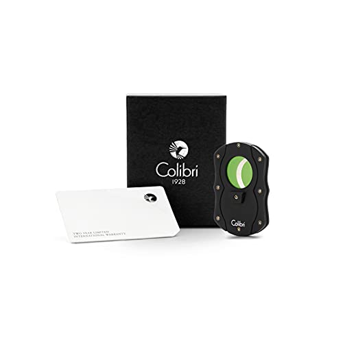 Colibri Premium Cut Cigar Cutter - Ergonomic Stainless Steel, Double Guillotine Style Spring-Loaded Straight Cut Blade, Ideal for up to 62+ Ring Gauge - Gift for Cigar Enthusiasts (Black & Green) - Image 5