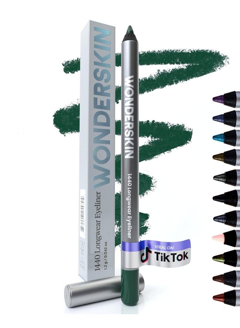Wonderskin Wonderskin 1440 Longwear Green Waterproof Eyeliner Pencil - Sharpenable Eyeliner Pencil and Smudge Proof Green Eye Liner Pencils (Pine) - Image 1