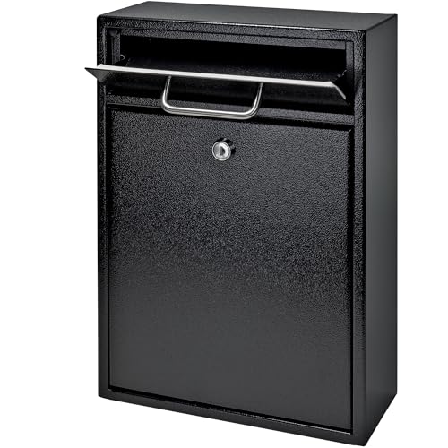 Mail Boss 7412 High Security Steel Locking Wall Mounted Mailbox-Office Comment Letter Deposit, Black Drop Box - Image 2