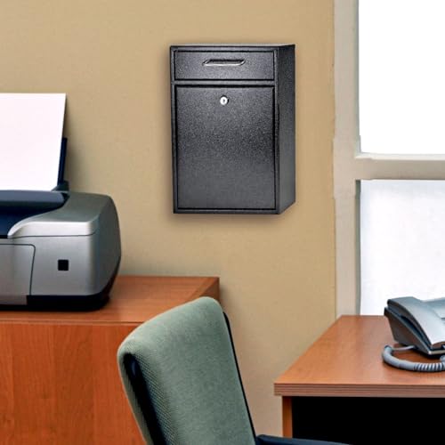 Mail Boss 7412 High Security Steel Locking Wall Mounted Mailbox-Office Comment Letter Deposit, Black Drop Box - Image 4
