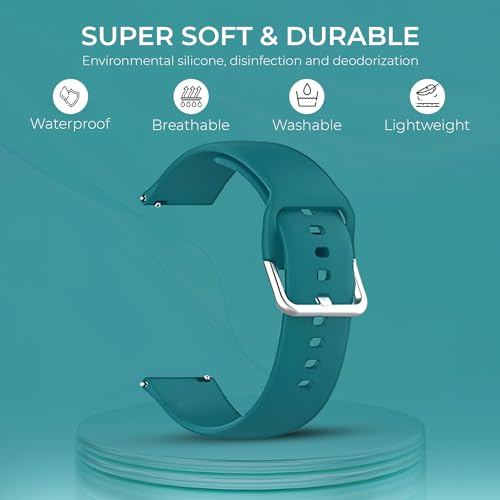 PunnkFunnk Punnk Funnk Silicone 19mm Replacement Band Strap with Metal Buckle Compatible with ColorFit Pulse, ColorFit Pro 2, Boat Storm Smart Watch & Watches with All 19mm Lugs(Green) - Image 2