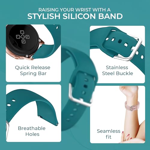 PunnkFunnk Punnk Funnk Silicone 19mm Replacement Band Strap with Metal Buckle Compatible with ColorFit Pulse, ColorFit Pro 2, Boat Storm Smart Watch & Watches with All 19mm Lugs(Green) - Image 4