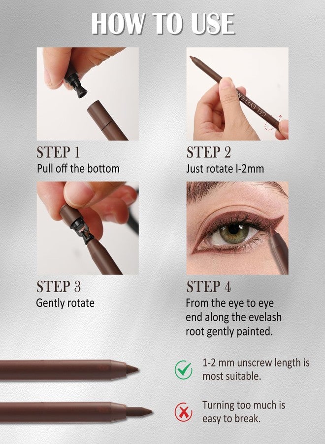 Lestpola Black Waterproof Gel Eyeliner, Highly Pigmented Long-lasting Matte Cream Waterline Eyeliner Pencil, Retractable Eye Liner Pen Built in Sharpener for Women Sensitive Eyes, Christmas Makeup Gifts-01 - Image 5