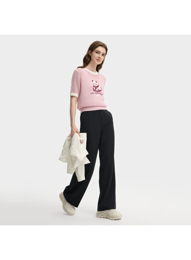 FILA Women'S Casual Pants, Fashionable And Comfortable Versatile Wide-Leg Knit Trousers - Image 2