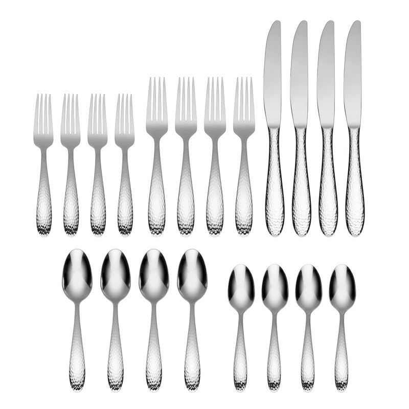 Oneida Reyna 20 Piece Set Service for 4 180 Stainless Steel Silverware Set Dishwasher Safe