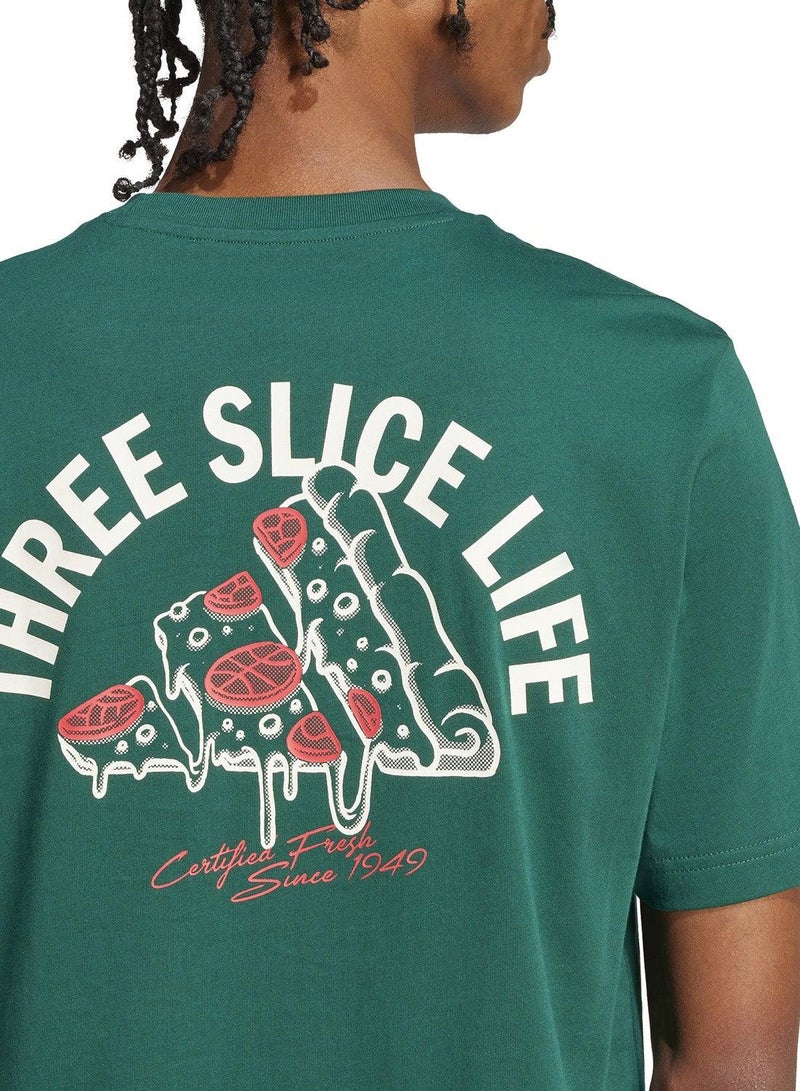 اديداس تيشيرت بيزا   أخضر مطبوع بأكمام قصيرة للرجال - Image 4