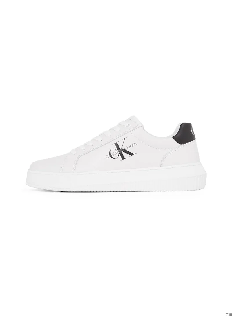 Calvin Klein Jeans Men's Leather Trainers -  smooth leather upper , White