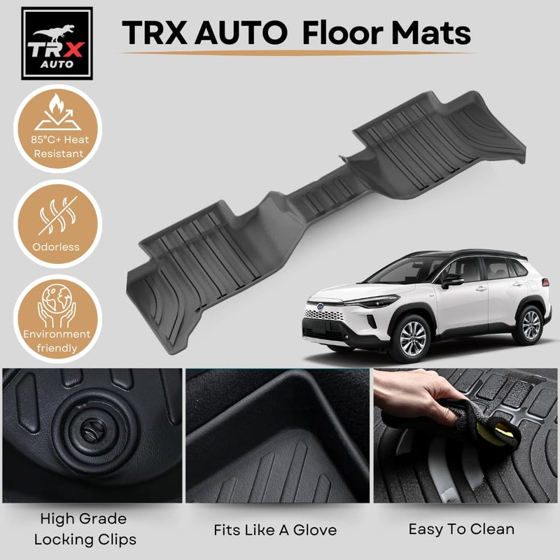  تي ار اكس اوتو سجادات أرضية سيارة TRX AUTO ثلاثية الأبعاد لجميع الأحوال الجوية لسيارة كورولا كروس هايبرد (2022 إلى 2025) | متوافقة مع كورولا كروس هايبرد | سجادة أرضية سيارة TPE سهلة التنظيف - Image 2