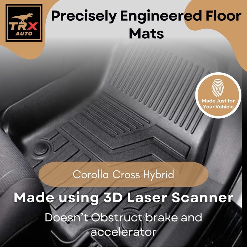  تي ار اكس اوتو سجادات أرضية سيارة TRX AUTO ثلاثية الأبعاد لجميع الأحوال الجوية لسيارة كورولا كروس هايبرد (2022 إلى 2025) | متوافقة مع كورولا كروس هايبرد | سجادة أرضية سيارة TPE سهلة التنظيف - Image 4