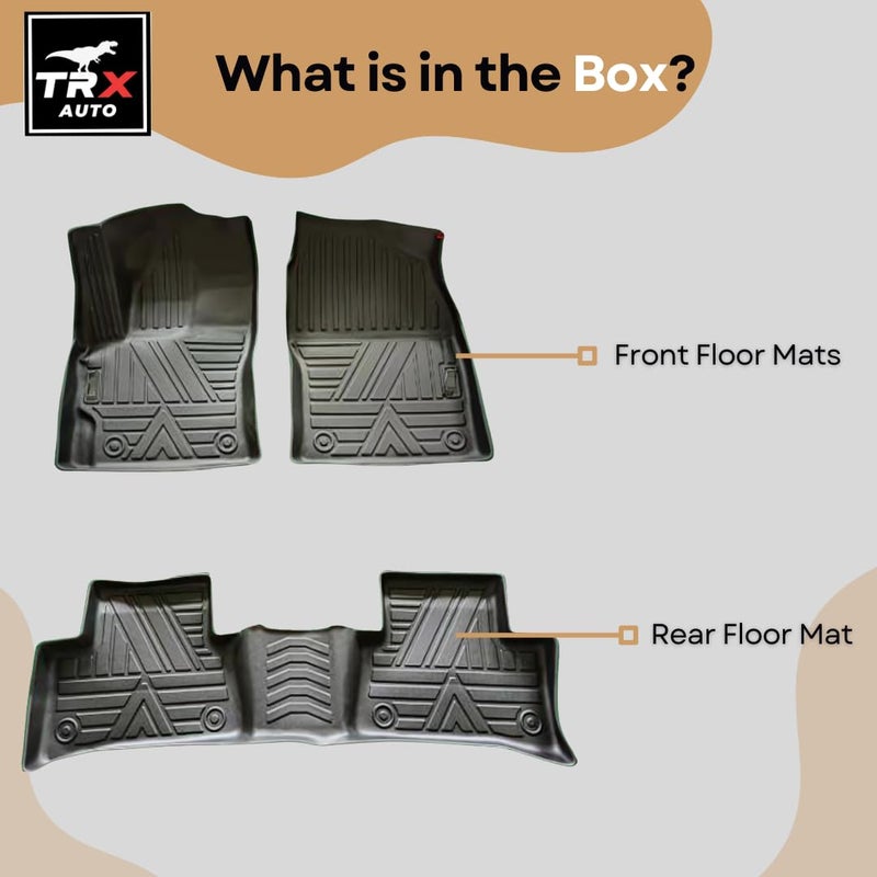  تي ار اكس اوتو سجادات أرضية سيارة TRX AUTO ثلاثية الأبعاد لجميع الأحوال الجوية لسيارة كورولا كروس هايبرد (2022 إلى 2025) | متوافقة مع كورولا كروس هايبرد | سجادة أرضية سيارة TPE سهلة التنظيف - Image 3