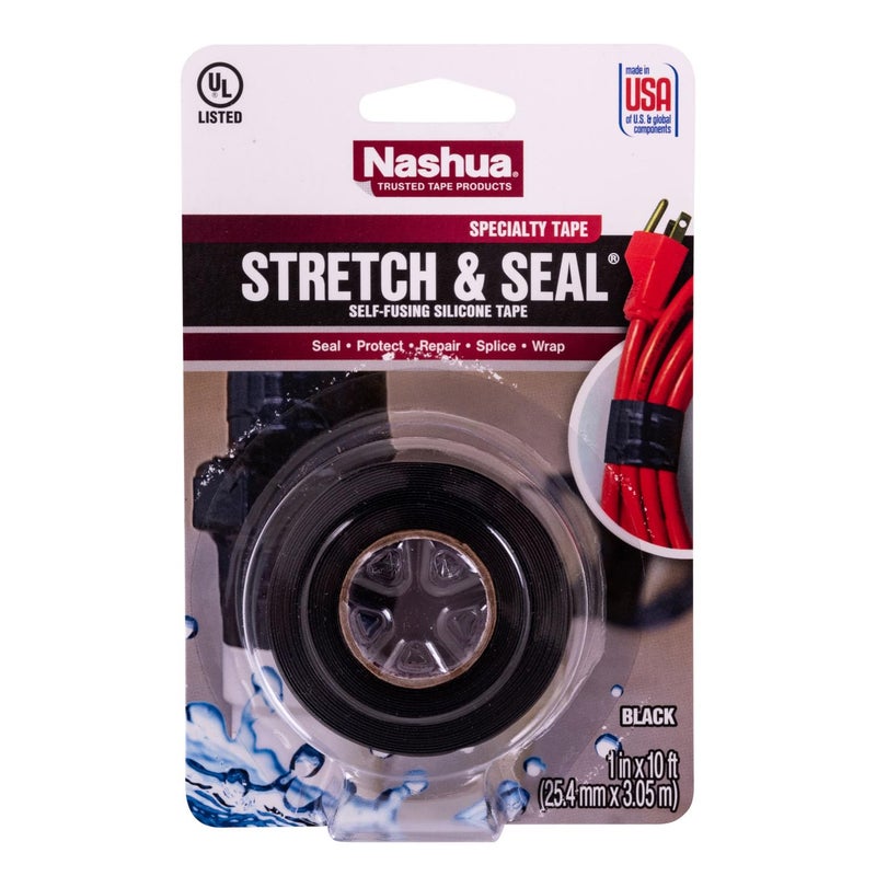 Nashua Self-Fusing Rubber Stretch and Seal Tape, 20 mil Thick, 10' Length, 1" Width, Black - Image 3