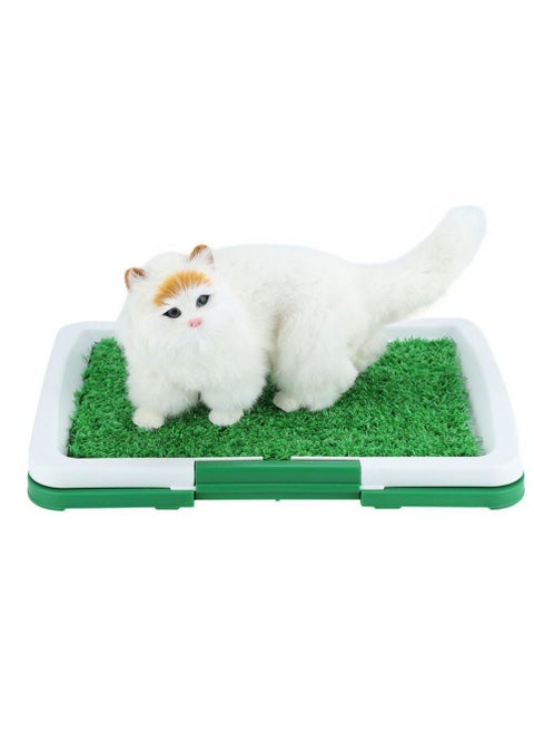 Dog Grass Pad with Tray Reusable Puppy Pee Pad Portable Pet Loo Artificial Dog Pee Grass for Small Puppy Dog Indoor