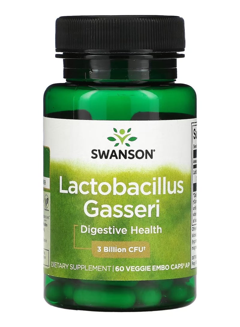 Swanson, Lactobacillus Gasseri, 3 Billion CFU, 60 Veggie Embo Caps Ap