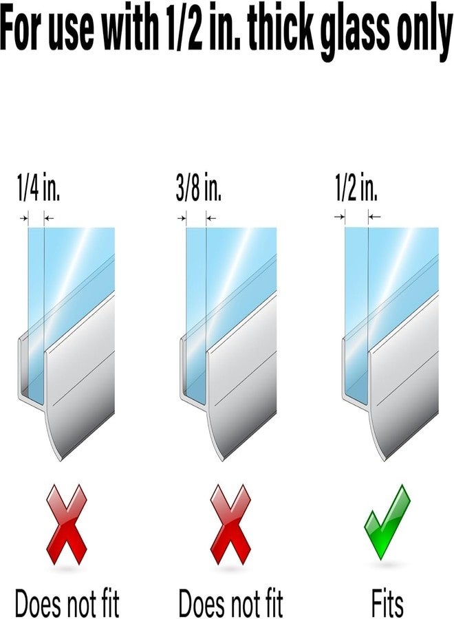 AmazerBath 3 PCS Shower Door Bottom Seal for 1/2 Inch Glass - (15.75 Inches x 3), 3 Section Segmented Shower Installation Kit Frameless Glass Door Seal Strip - Image 3